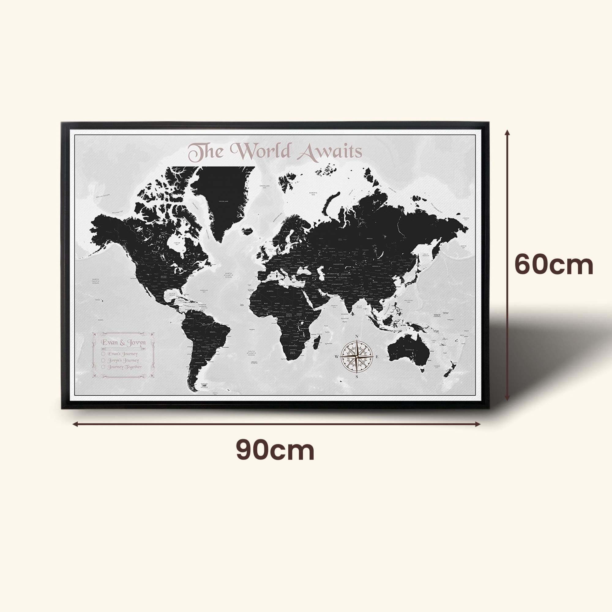 Push Pin World Map (Pin Board) - Modern Slate
